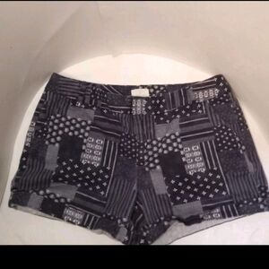 Caslon Patchwork Shorts Blue Denim Knit Cotton Chino Flat Front Casual Size 14